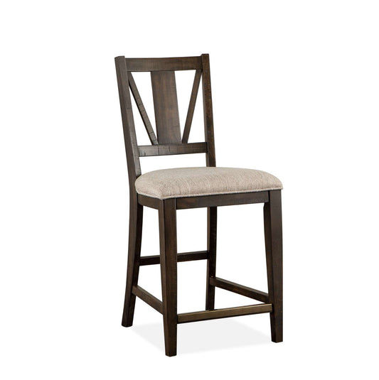 Wanita Counter Height Stool with Upholstered Seat - Brown