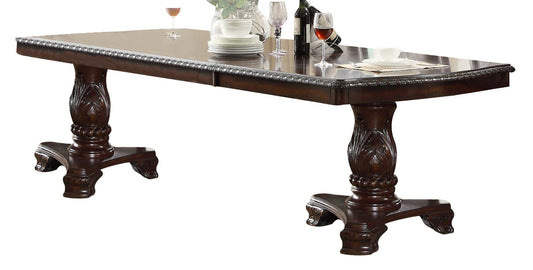 Crown Mark Kiera Double Pedestal Dining Table in Rich Brown image