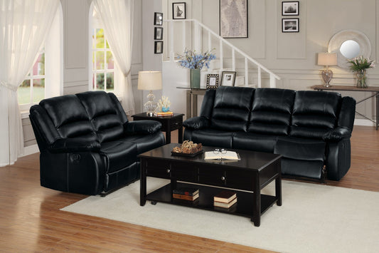 Homelegance Furniture Jarita Double Reclining Loveseat in Black image