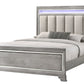 Vail Gray LED Upholstered Panel Bedroom Set