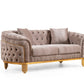 Vanessa 2 Piece Living Room Set Finished with Velvet Upholstery