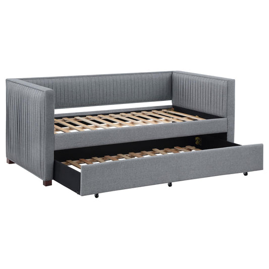 Brodie Gray Upholstered Twin Daybed with Trundle