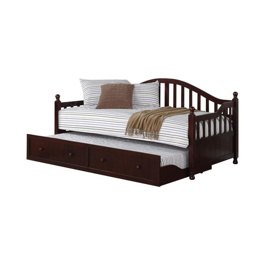 Julie Ann Cappuccino Arched Back Twin Daybed with Trundle