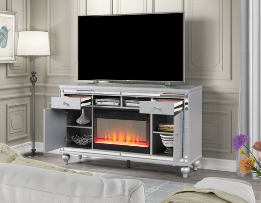 Sterling Solid Wood TV Stand With Electric Fireplace