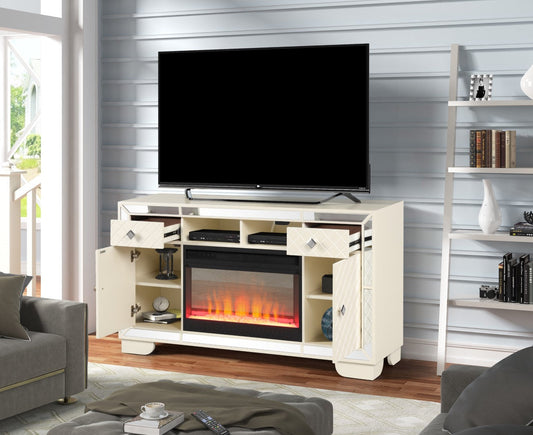 Madison Solid Wood TV Stand With Electric Fireplace