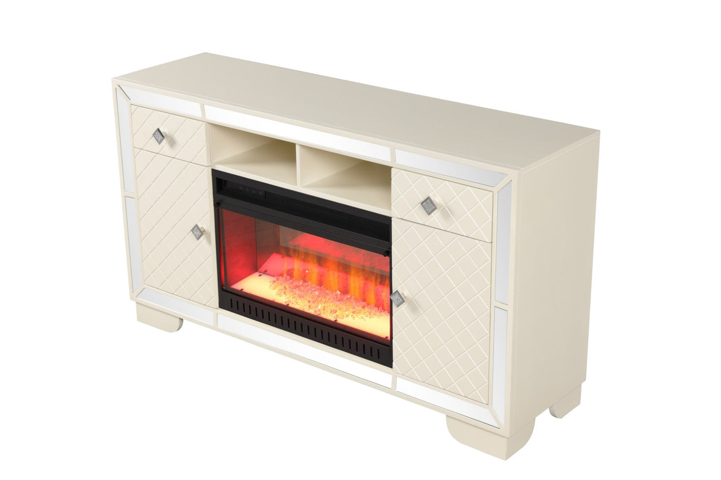 Madison Solid Wood TV Stand With Electric Fireplace