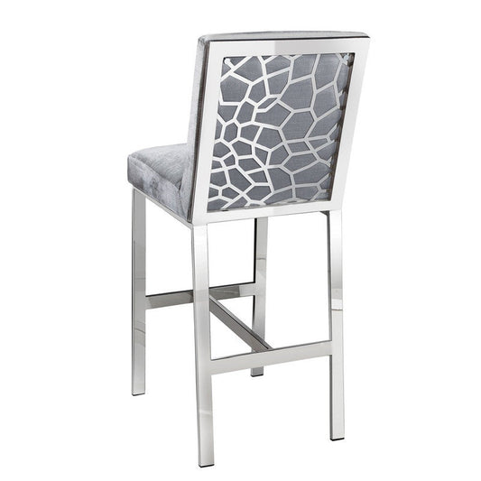 Isere Velvet Counter-Height Chair - Grey