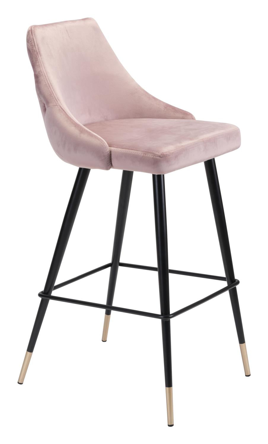 Travis Bar Chair - Blush Velvet