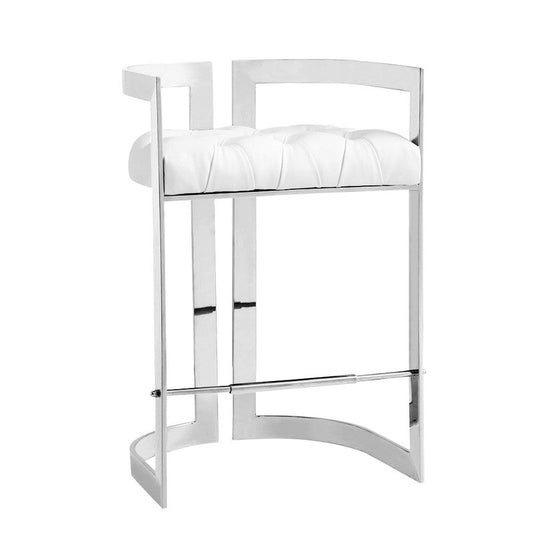 Anspach Tufted Counter-Height Chair - White/Silver