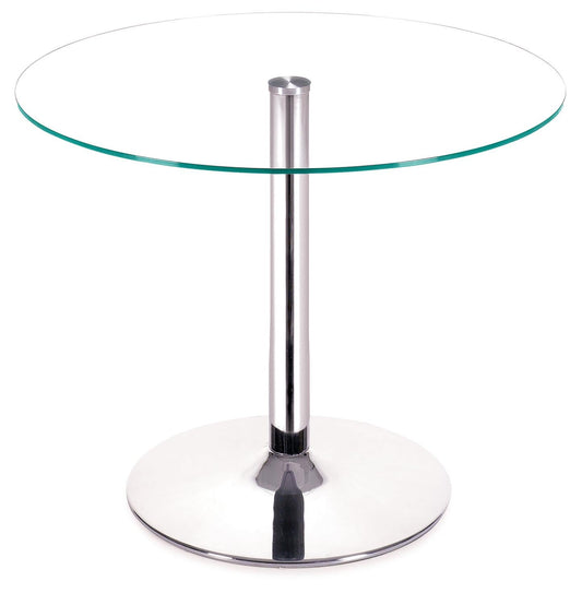 Aliso 39" Round Glass Dining Table - Chrome