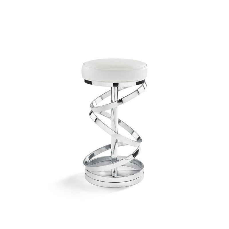 Alsemberg Spiral Hoop Counter-Height Stool - White