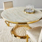 Wahis Marble Round Dining Table - Gold