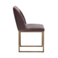 Carso Velvet Dining Chair - Set Of 2 - Purple/Brass