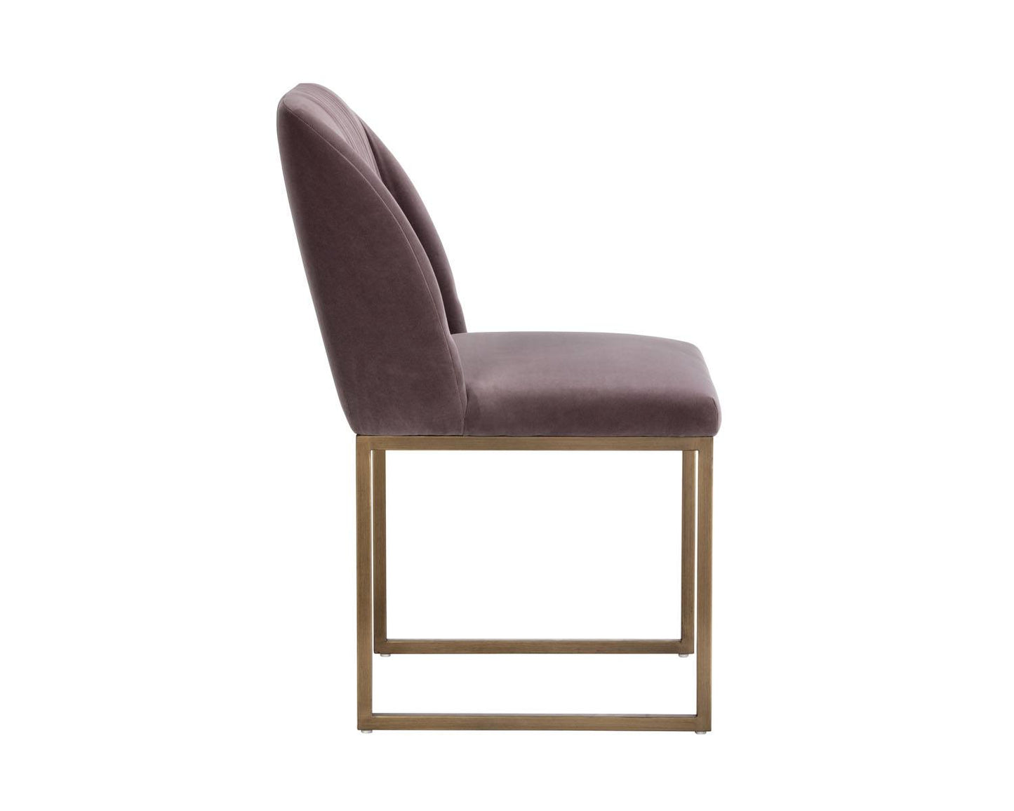 Carso Velvet Dining Chair - Set Of 2 - Purple/Brass