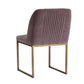 Carso Velvet Dining Chair - Set Of 2 - Purple/Brass