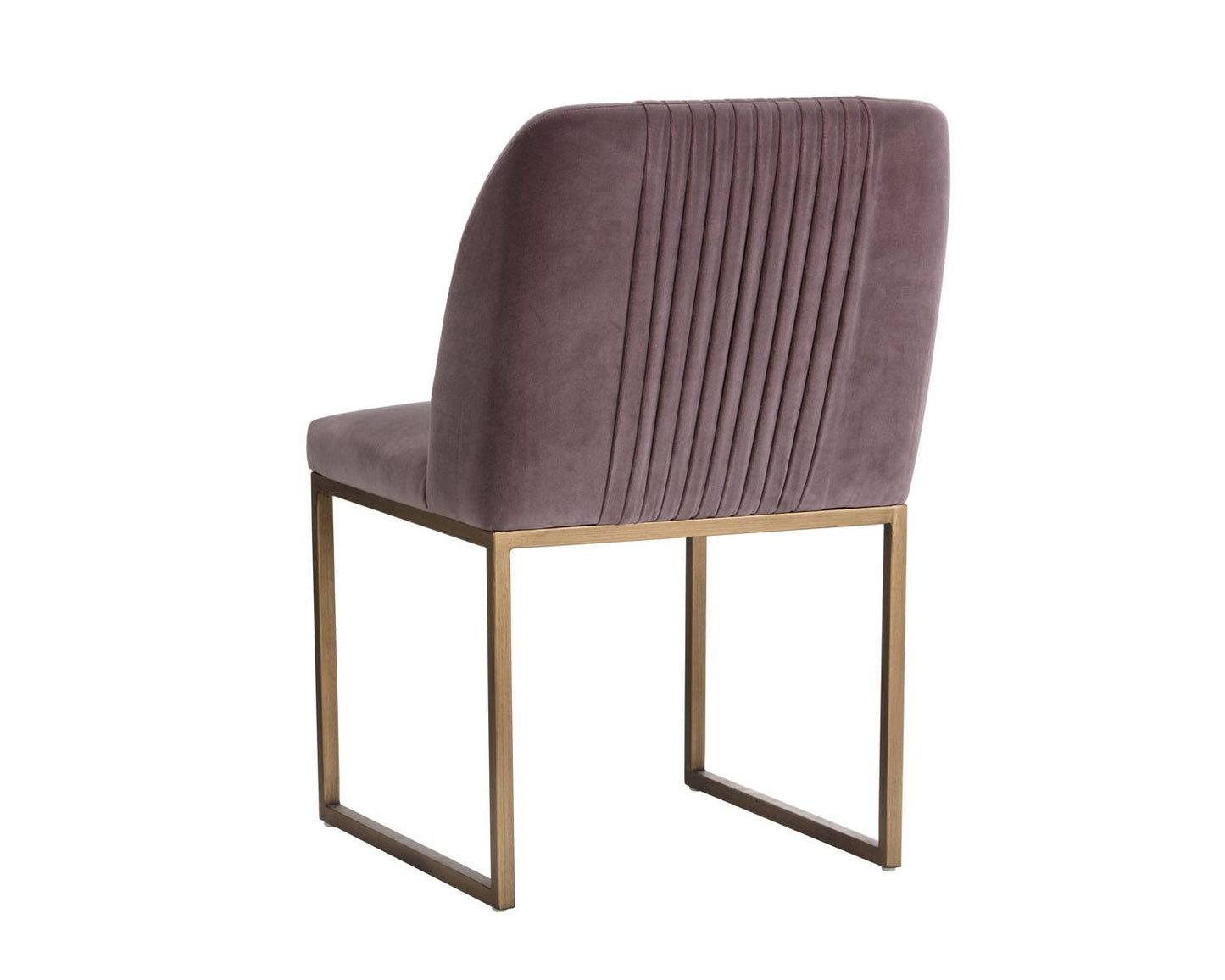 Carso Velvet Dining Chair - Set Of 2 - Purple/Brass