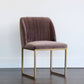 Carso Velvet Dining Chair - Set Of 2 - Purple/Brass