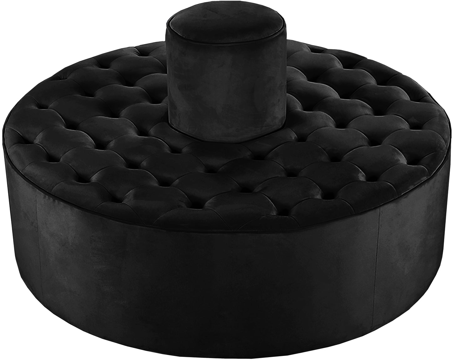 Banquet Black Velvet Ottoman/Bench