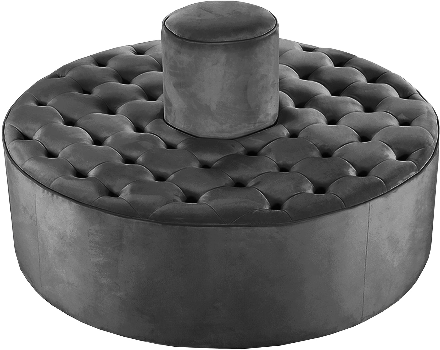 Banquet Grey Velvet Ottoman/Bench