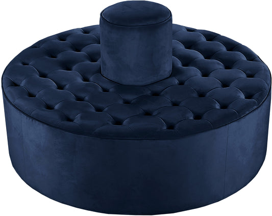 Banquet Navy Velvet Ottoman/Bench