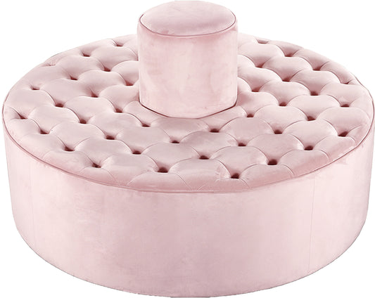 Banquet Pink Velvet Ottoman/Bench