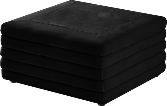 Lorenzo Black Velvet Ottoman