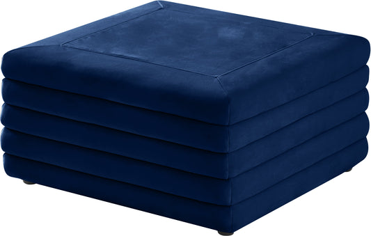 Lorenzo Navy Velvet Ottoman