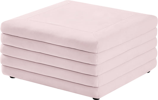 Lorenzo Pink Velvet Ottoman