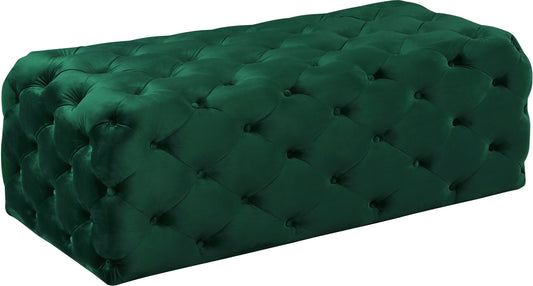 Casey Green Velvet Ottoman/Bench