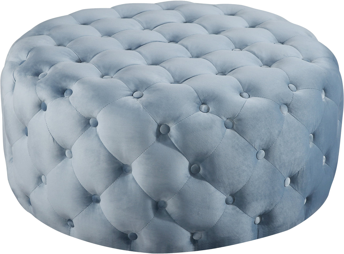 Addison Sky Blue Velvet Ottoman/Bench