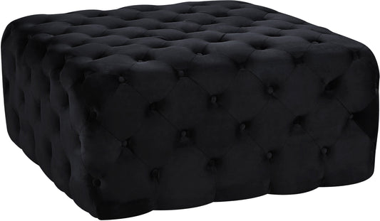 Ariel Black Velvet Ottoman/Bench