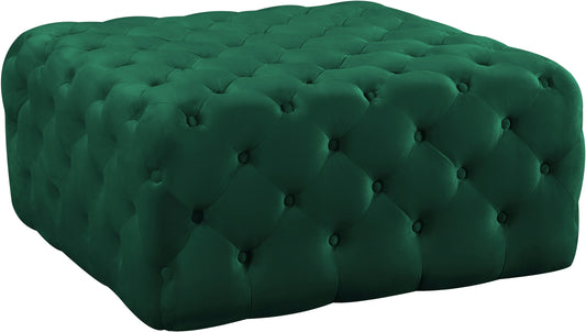 Ariel Green Velvet Ottoman/Bench