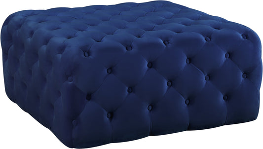 Ariel Navy Velvet Ottoman/Bench