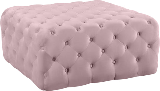 Ariel Pink Velvet Ottoman/Bench