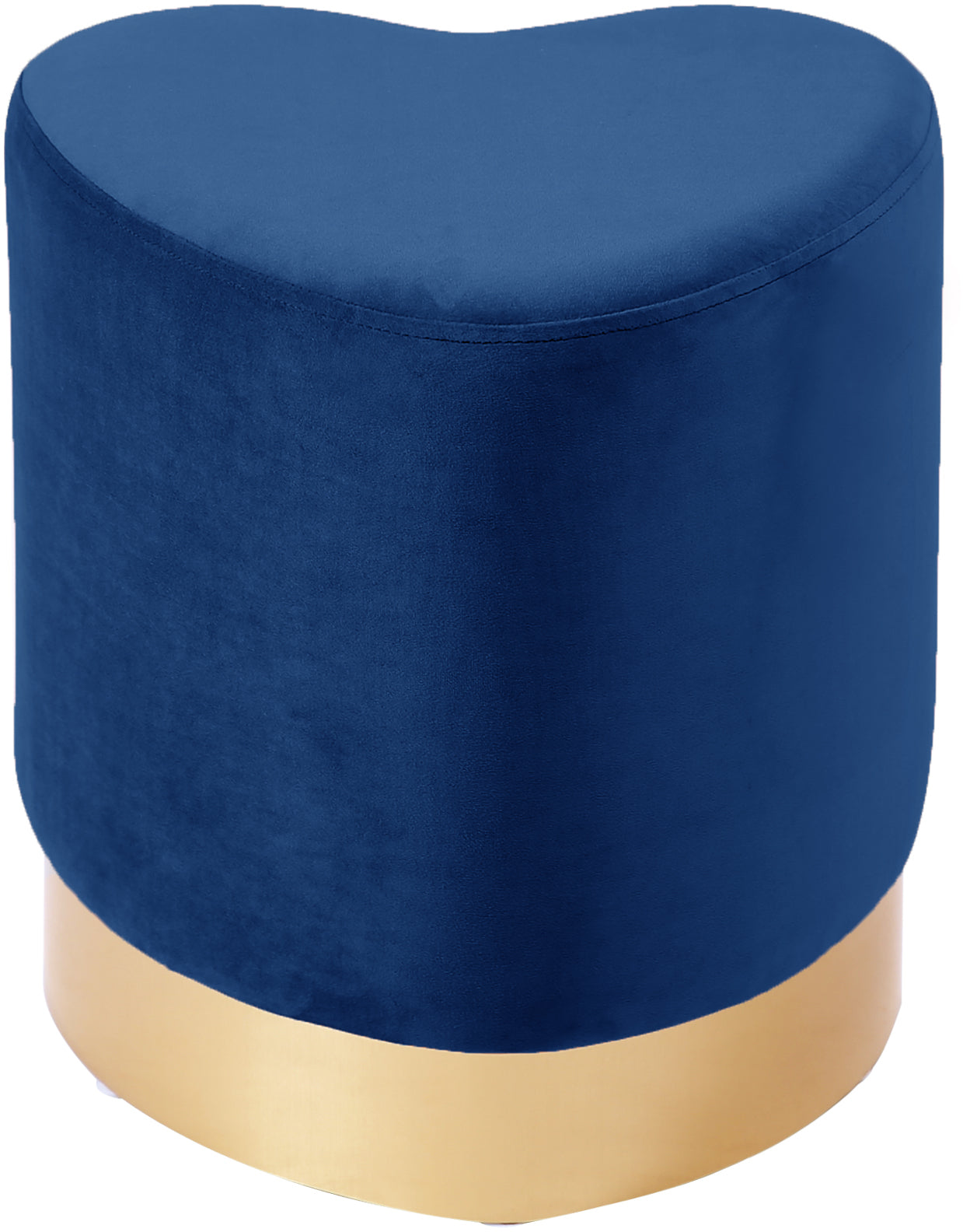 Heart Navy Velvet Ottoman/Stool