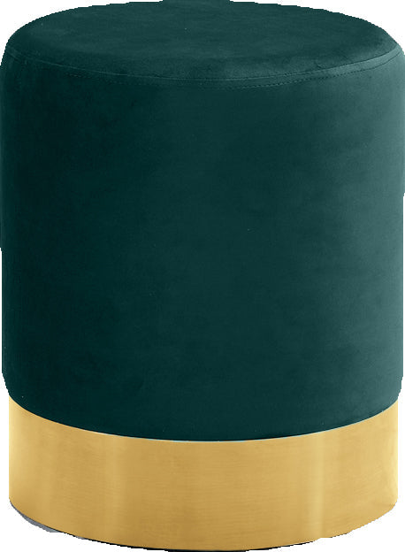 Joy Green Velvet Ottoman/Stool