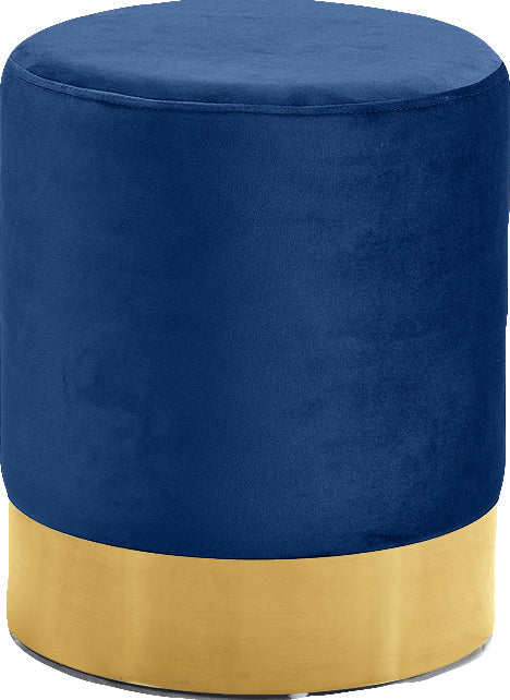 Joy Navy Velvet Ottoman/Stool