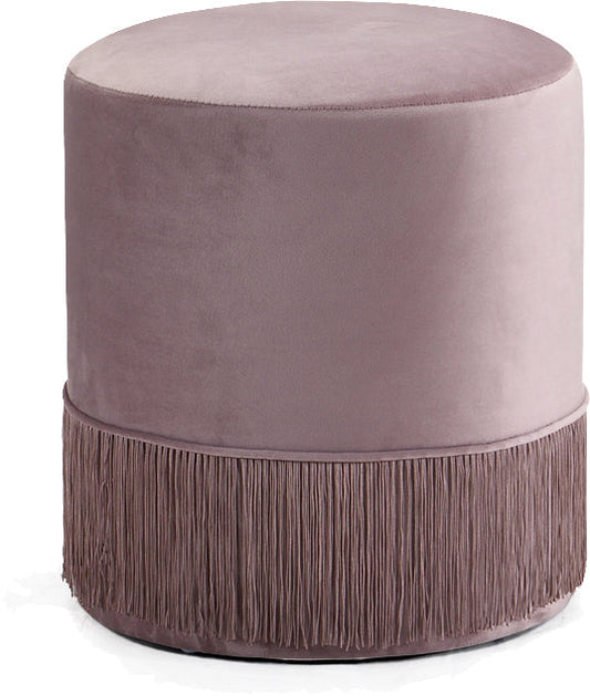 Teddy Pink Velvet Ottoman/Stool