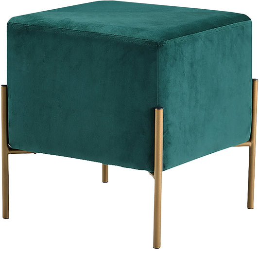 Isla Green Velvet Ottoman/Stool