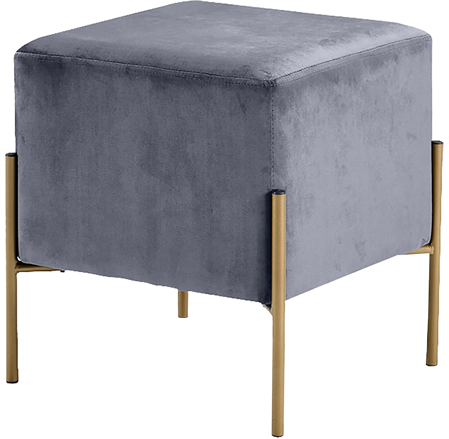 Isla Grey Velvet Ottoman/Stool