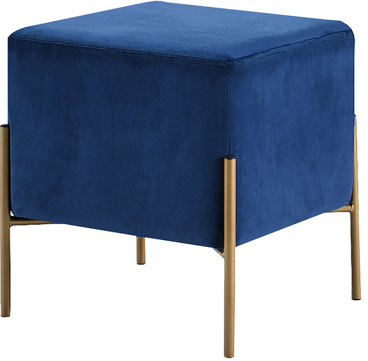 Isla Navy Velvet Ottoman/Stool