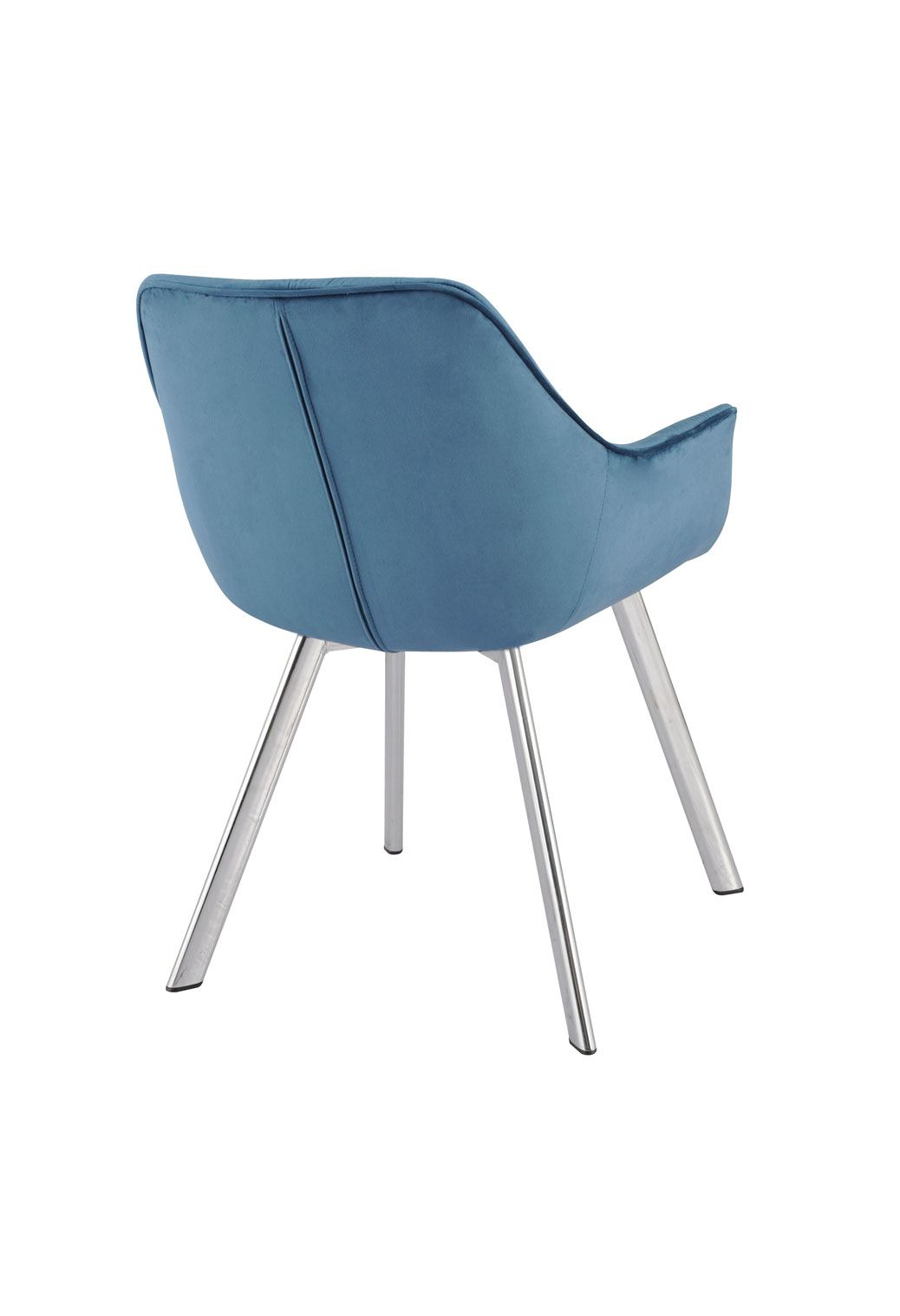 Miller Dining Arm Chair - Blue/Chrome