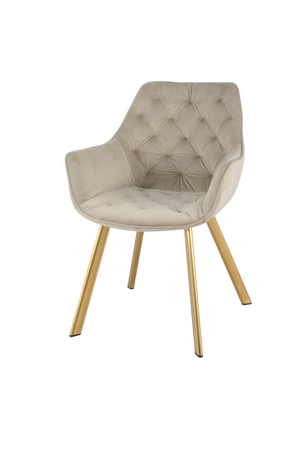 Miller Dining Arm Chair - Beige/Gold