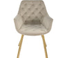 Miller Dining Arm Chair - Beige/Gold