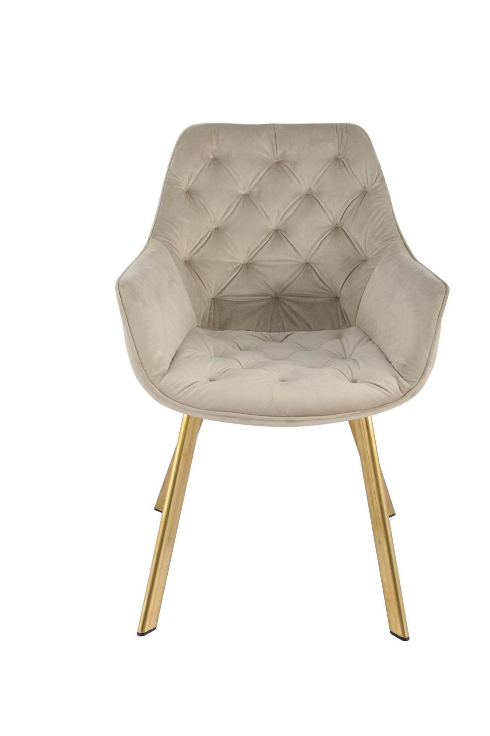 Miller Dining Arm Chair - Beige/Gold