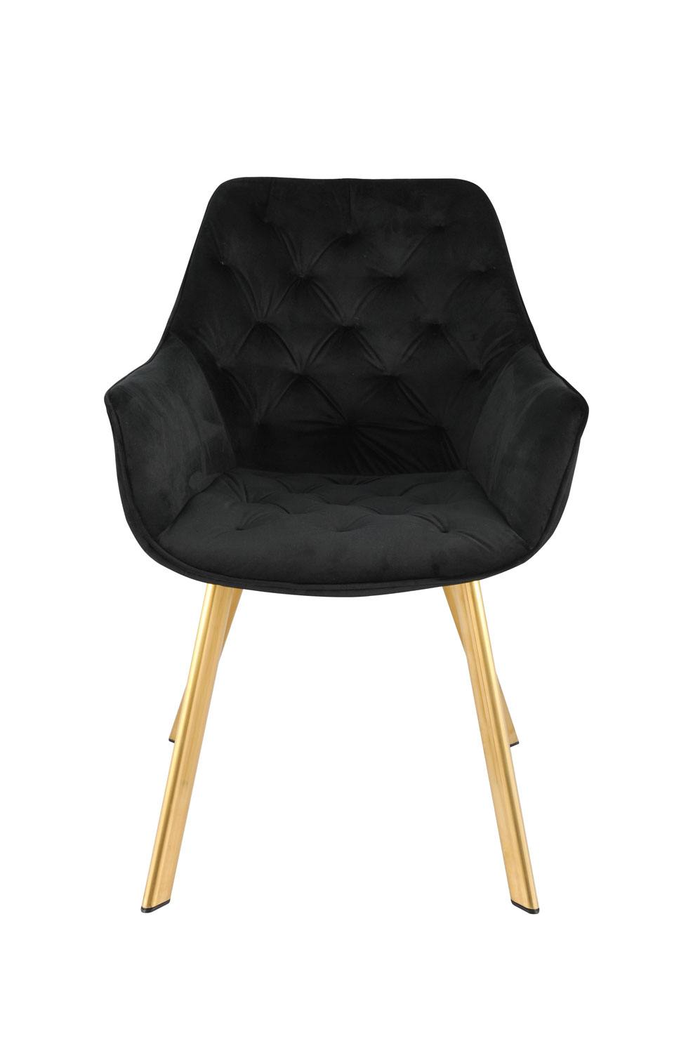 Miller Dining Arm Chair - Black/Gold