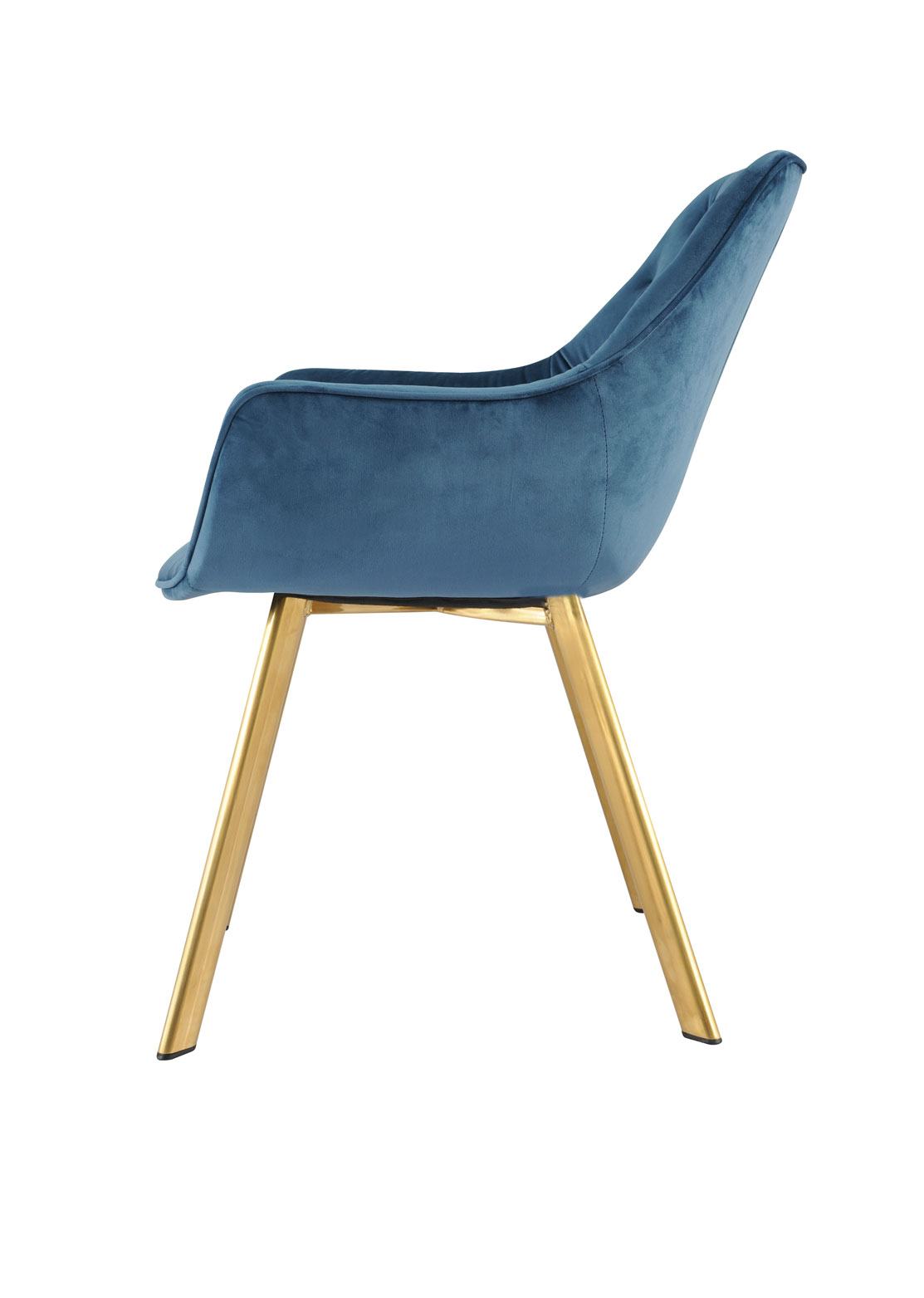 Miller Dining Arm Chair - Blue/Gold