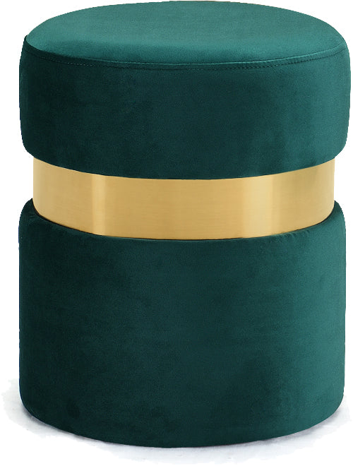 Hailey Green Velvet Ottoman/Stool