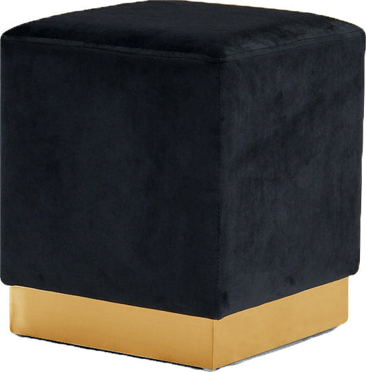 Jax Black Velvet Ottoman/Stool