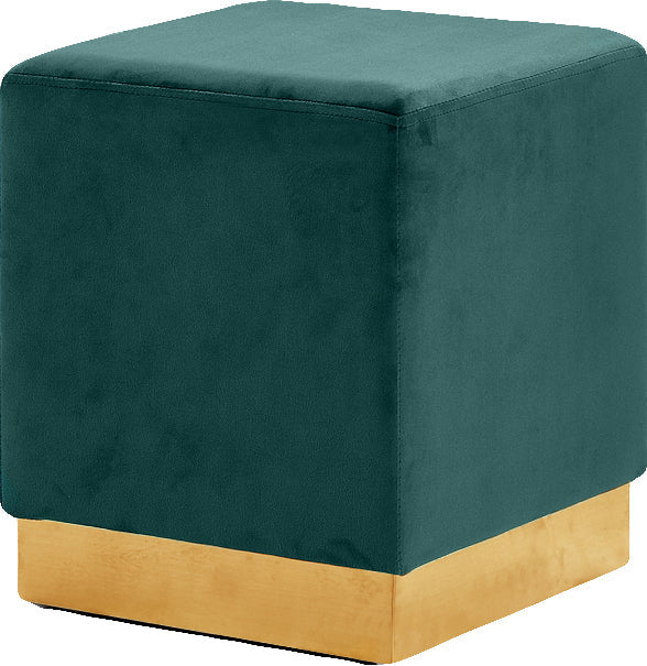 Jax Green Velvet Ottoman/Stool